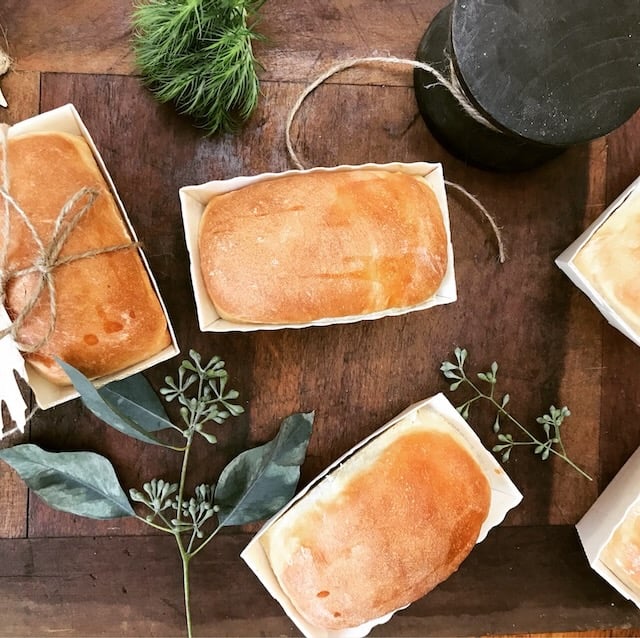 Individual mini bread loaves